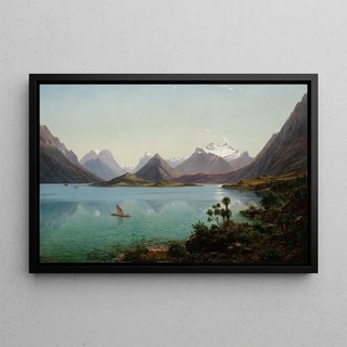 Eugne von Gurard - Lake Wakatipu with Mount Earnslaw Middle Island New Zealand.webp