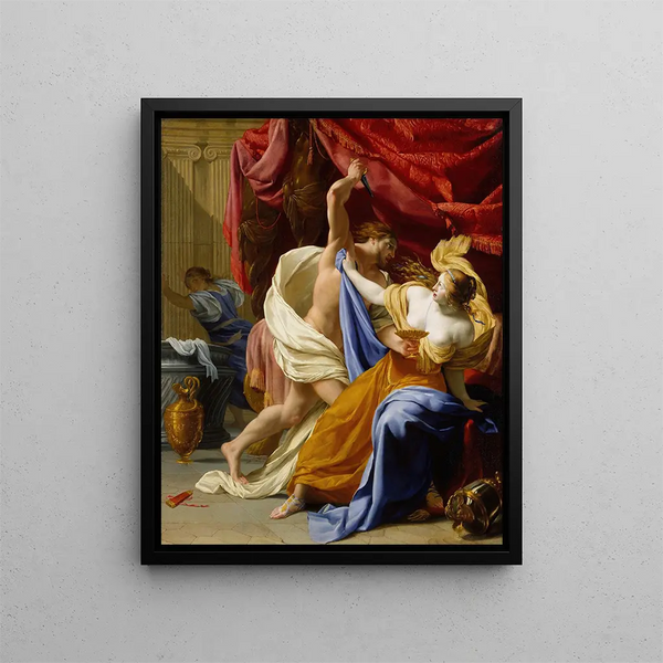 Le Vergewaltigung Tamar - Eustache Le Sueur — gerahmtes Bild an der Wand