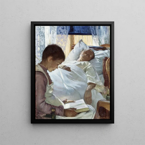 Reflet en bleu - Eva Bonnier — gerahmtes Bild an der Wand