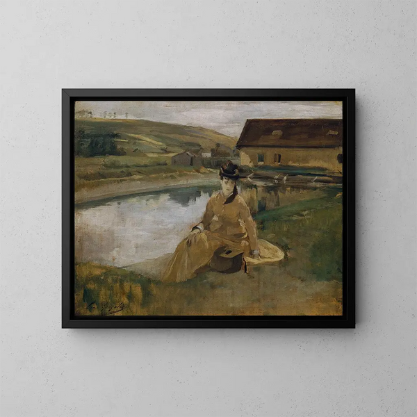 Am Wasserufer - Eva Gonzalès — gerahmtes Bild an der Wand