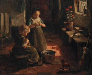 Schälen von Kartoffeln - Evert Pieters — Ansicht des Kunstwerks
