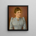 Portrait einer Frau in hellem Kleid - F. J. Dyck — gerahmtes Bild an der Wand