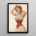 Frau mit rotem Korsett - F. B. Patterson — gerahmtes Bild an der Wand