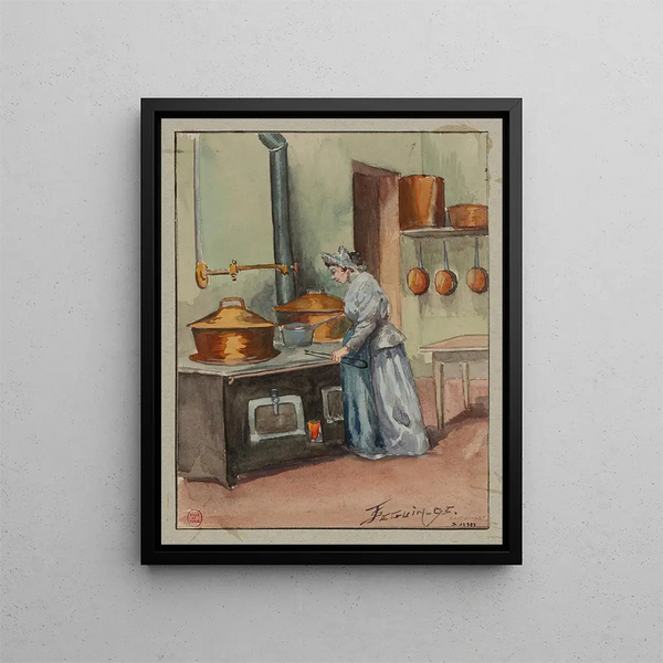 Refuge Pauline Roland rue Fessart La cuisine - F. Seguin — gerahmtes Bild an der Wand