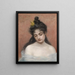 Portrait einer jungen Frau - F. Sue — gerahmtes Bild an der Wand