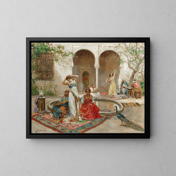 Danse dans la cour du harem - Fabio Fabbi — gerahmtes Bild an der Wand