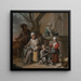 Familie von Bauern in der Nähe eines Brunnens - Der Meister der Kinderhüte — gerahmtes Bild an der Wand