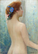 Nacktes weibliches mit Blumen in den Haaren gesehen von hinten - Fausto Zonaro — Ansicht des Kunstwerks