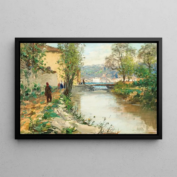 Vue d'Emirgan, Istanbul - Fausto Zonaro — gerahmtes Bild an der Wand
