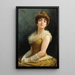 Eine elegante Dame in gelbem Kleid - Fausto Zonaro — gerahmtes Bild an der Wand