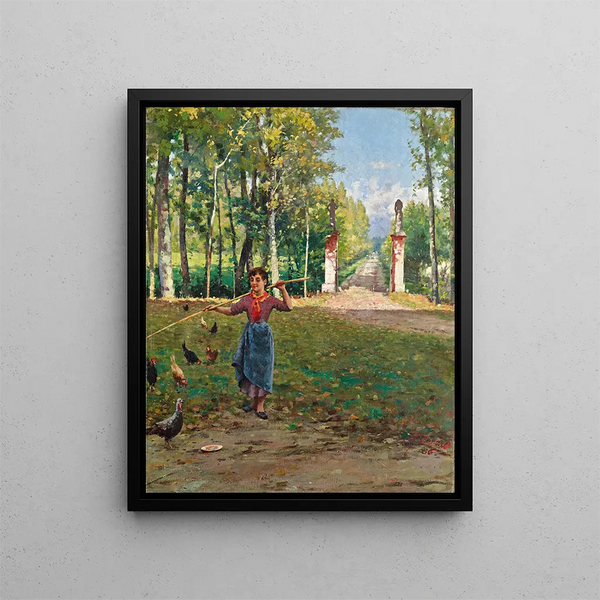 Eingang der Villa Camerini - Fausto Zonaro — gerahmtes Bild an der Wand