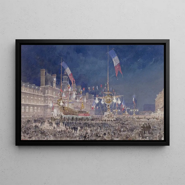 Fdor Hoffbauer - Illuminations de lHtel de Ville lors de la fte nocturne sur la place Ftes FrancoRusses Paris le 19 octobre 1893.webp