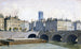 Vue de la place du Châtelet et le pont aux Changes en 1830 - Fédor Hoffbauer — Ansicht des Kunstwerks