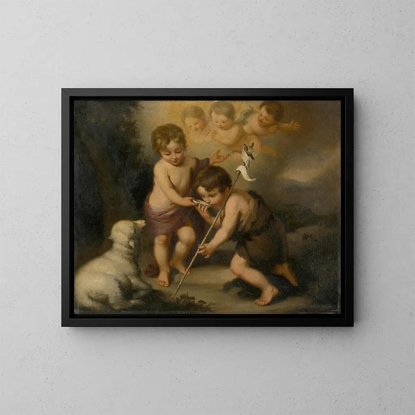 L'Enfant Jésus avec saint Jean-Baptiste - Felicjan Moczik — gerahmtes Bild an der Wand