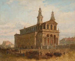 Feliks Brzozowski - View of St Carlo Borromeo Church in Warsaw.webp