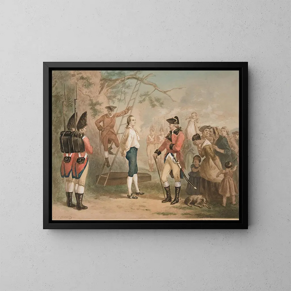Die letzten Worte von Nathan Hale - Felix O. C. Darley — gerahmtes Bild an der Wand