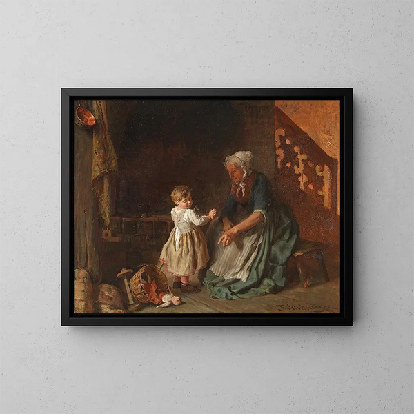 Das umgestürzte Kinderwagen - Felix Schlesinger — gerahmtes Bild an der Wand