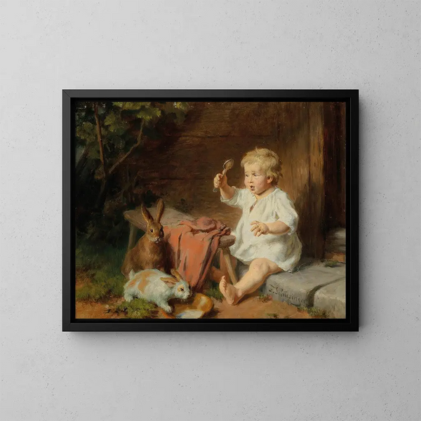 Die Spielgefährten - Felix Schlesinger — gerahmtes Bild an der Wand