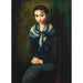Reproduktion des Gemäldes Frau mit blauer Schal - Moïse Kisling
