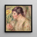 Frau mit Rose - Pierre-Auguste Renoir — gerahmtes Bild an der Wand