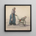 Frau mit Krug und Kinderwagen nach rechts - Johannes Abraham Mondt — gerahmtes Bild an der Wand