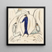 Frau in Blau mit zwei Begleitern - Hermann Stenner — gerahmtes Bild an der Wand
