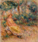 Frau in Rosa und Gelb in einer Landschaft - Pierre-Auguste Renoir — Ansicht des Kunstwerks