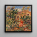 Frau und Hund in einer Landschaft - Pierre-Auguste Renoir — gerahmtes Bild an der Wand
