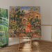 Reproduktion des Gemäldes Frau und Hund in einer Landschaft - Pierre-Auguste Renoir
