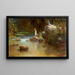 Baden am Flussufer - Ferdinand Bellermann — gerahmtes Bild an der Wand