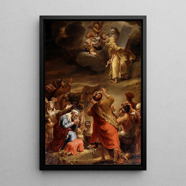 Ferdinand Bol - Moses descends from Mount Sinai with the Ten Commandments.webp