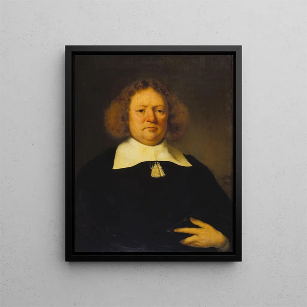 Portrait eines Mannes - Ferdinand Bol — gerahmtes Bild an der Wand