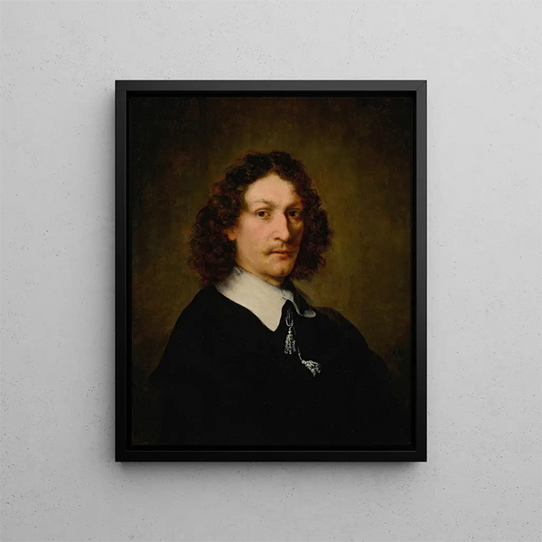 Portrait eines Mannes (Kasuskonflikt) - Ferdinand Bol — gerahmtes Bild an der Wand