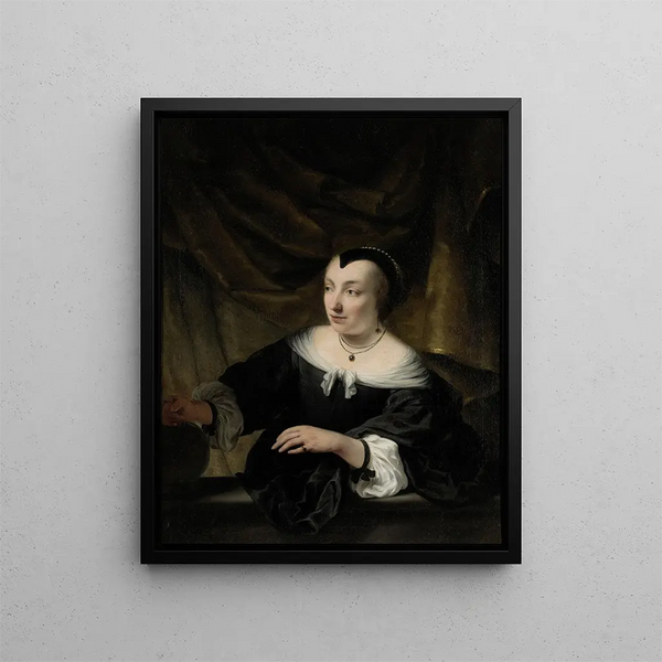 Portrait von Elisabeth Dell - Ferdinand Bol — gerahmtes Bild an der Wand
