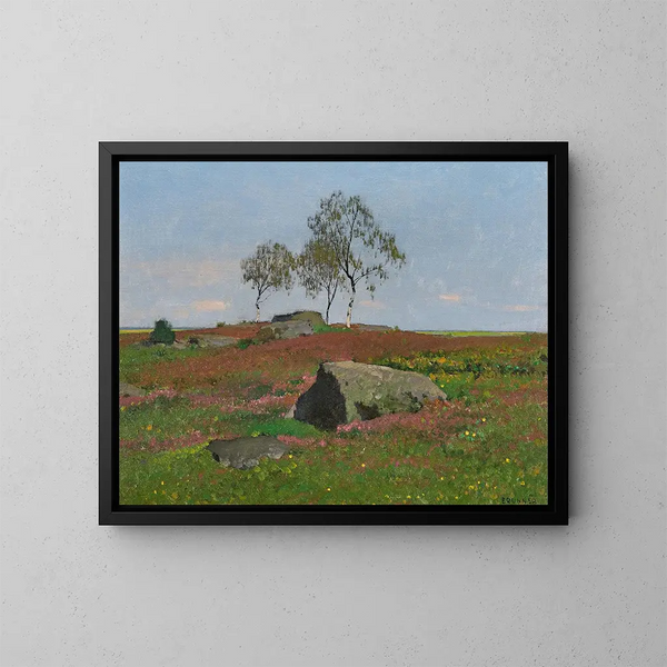 Buchen in einer silbernen Landschaft - Ferdinand Brunner — gerahmtes Bild an der Wand