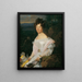 Dame in weißem Kleid vor einer Landschaft der Wiener Wälder - Ferdinand Georg Waldmüller — gerahmtes Bild an der Wand