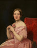 Junge Frau in rosa Satin-Kleid - Ferdinand Georg Waldmüller — Ansicht des Kunstwerks