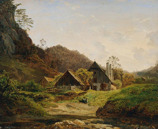 Ferdinand Georg Waldmller - Landschaft mit Hammerschmiede.webp