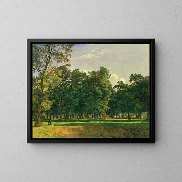 Landschaft am Prater - Ferdinand Georg Waldmüller — gerahmtes Bild an der Wand