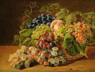 Naturmorte mit Pfirsichen und Trauben - Ferdinand Georg Waldmüller — Ansicht des Kunstwerks