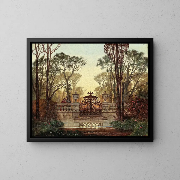 In den Gärten des Schlosses - Ferdinand Knab — gerahmtes Bild an der Wand