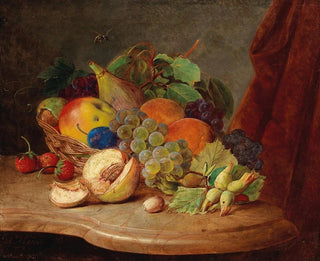 Ferdinand Kss - Still Life with Basket of Fruit and Bee.webp