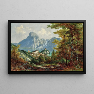 Ferdinand Lepie - A view of Traunstein and Traunkirchen.webp