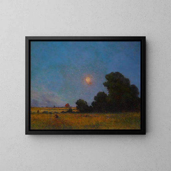 Blumenfeld bei Sonnenaufgang - Ferdinand du Puigaudeau — gerahmtes Bild an der Wand