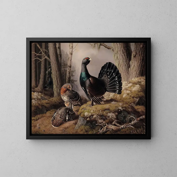 Le Couronnement des tétras - Ferdinand von Wright — gerahmtes Bild an der Wand