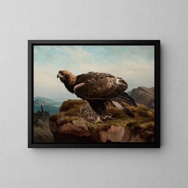 Goldener Adler am Klippenrand - Ferdinand von Wright — gerahmtes Bild an der Wand