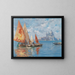 Bateaux de pêche à Venise devant Santa Maria della Salute - Ferdinando Silvani — gerahmtes Bild an der Wand