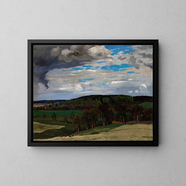 Landschaft mit Wolken - Ferdynand Ruszczyc — gerahmtes Bild an der Wand