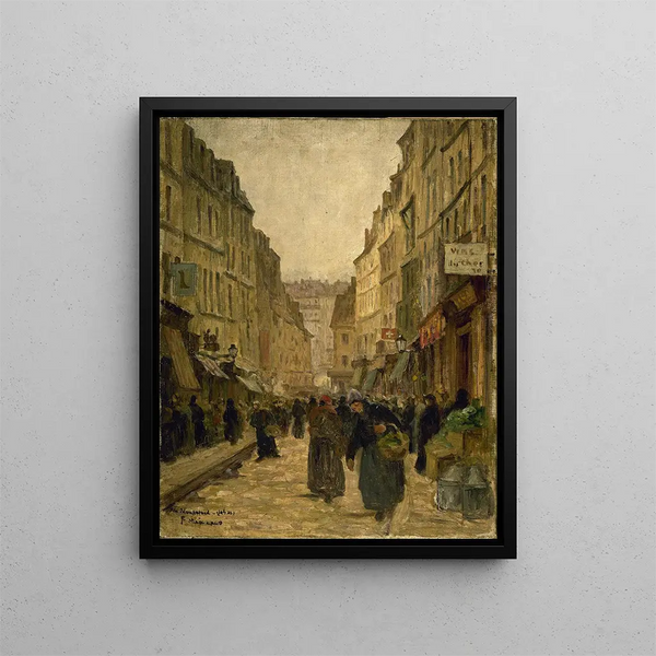 La rue Mouffetard - Fernand Maillaud — gerahmtes Bild an der Wand