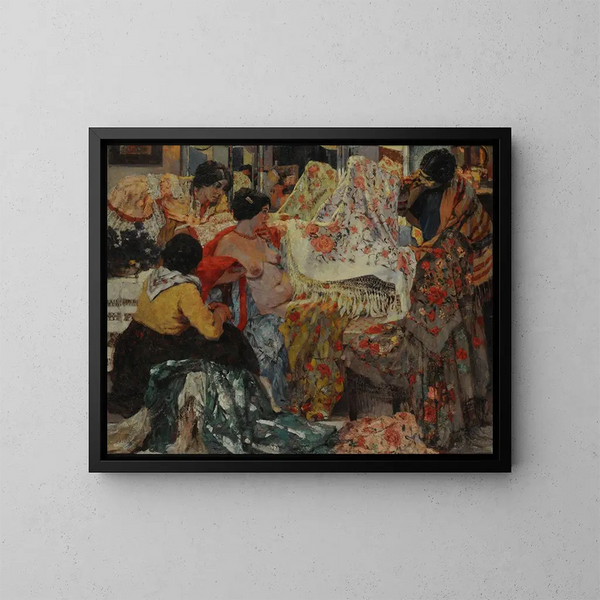 Les mantilles de Manille - Fernando Fader — gerahmtes Bild an der Wand